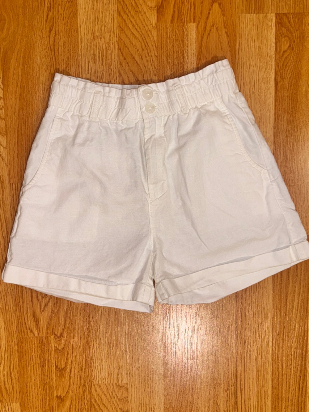 GAP Women’s Petite Linen White High-Waist Shorts- NWOT 00P